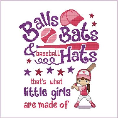 Balls Bats & Baseball Hats That's What Little Girls Are Made Of